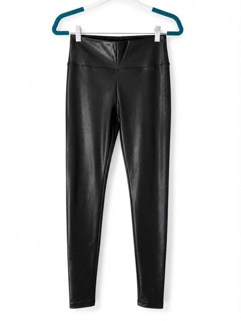 Koral Black High-Waist Shiny Black Leggings, Size L NWT